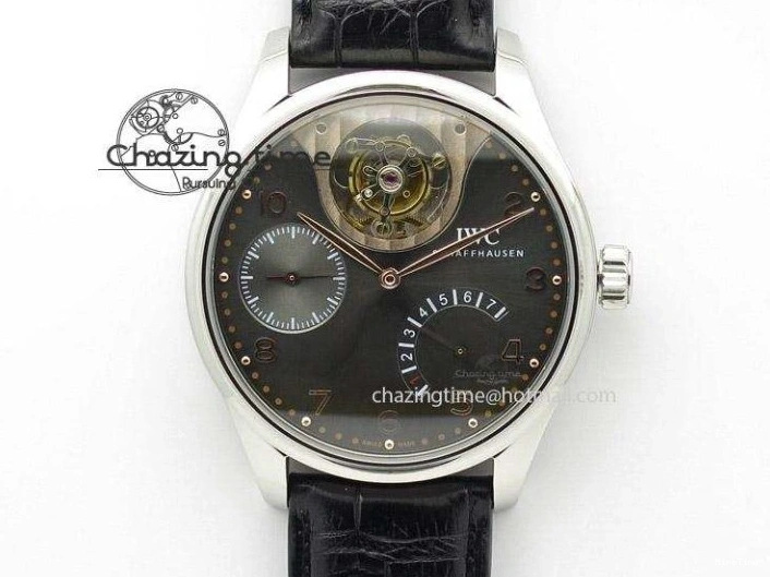 MIROTIME 0313 Modern Portuguese IW371404 ZF V3 1:1 Best Edition SS Black Dial On Black Leather Strap A 7267